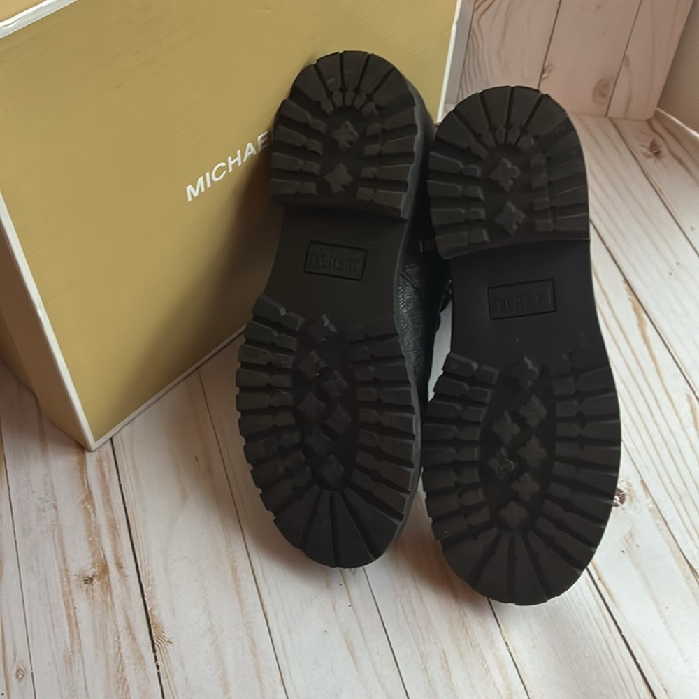 Michael Kors Alistair Logo Accent Womens Ankle Boots Black/Silver/Grey SZ 8.5M - Picture 4 of 5